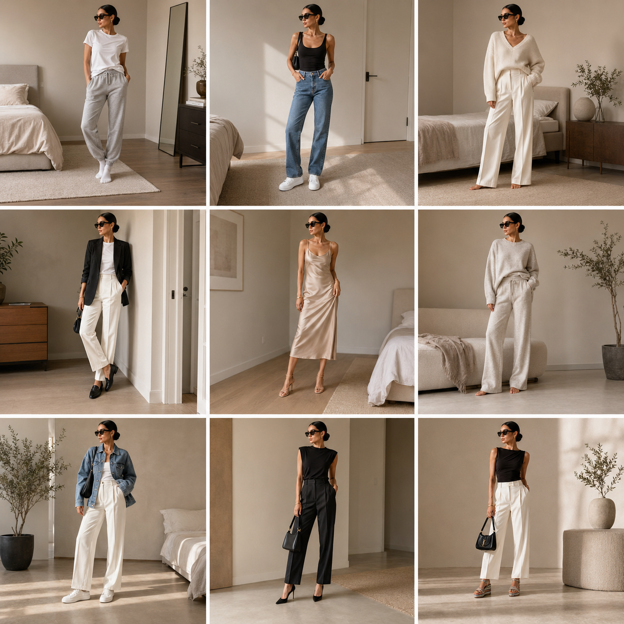 A grid of saved outfit looks in your Bedazzle Dressing Room